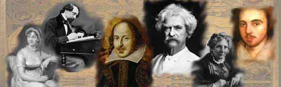 Famous Writers, Shakespeare, Dickens, Twain, Stowe, Marlowe, Austen
